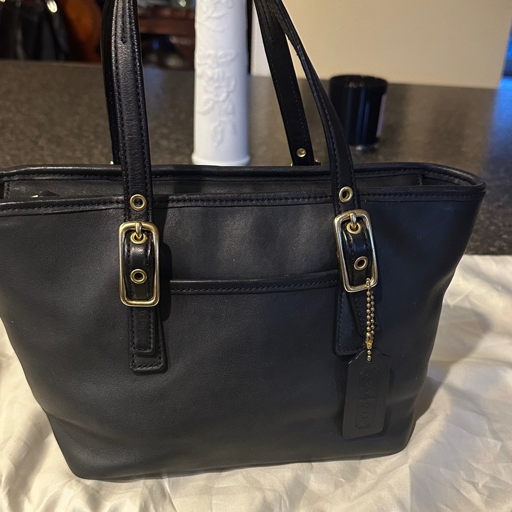 Coach Vintage Legacy Black Leather Mini Tote A30-9846